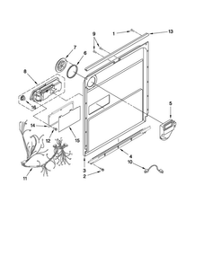 Inner Door Parts Diagram and Parts List for JDB3200AWS4  Jenn-Air Dishwasher