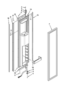 Freezer Door Parts Diagram and Parts List for JS48CXDBDB13  Jenn-Air Refrigerator