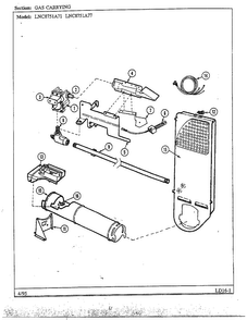 Gas Carrying Diagram and Parts List for LNC8751A71  Maytag Dryer