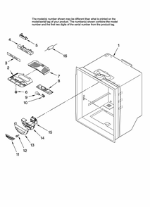 Refrigerator Liner Parts Diagram and Parts List for GB2526REKS12  Amana Refrigerator