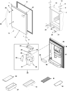 Part Location Diagram of 13023816SQ Whirlpool DOR-FIP Stainless Steel