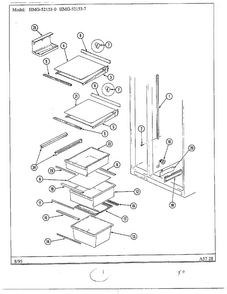 Shelves And Accessories Diagram and Parts List for 52153-0A  Admiral Refrigerator