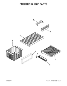 Part Location Diagram of W10789203 Whirlpool FRONT-BSKT
