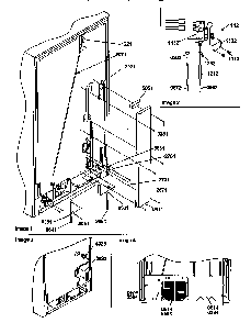 Cabinet Back Diagram and Parts List for SMD21TBW-P1193911WW  Amana Refrigerator