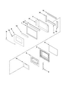 Oven Door Parts Diagram and Parts List for MMW5530DAW21  Maytag Microwave Oven Combo