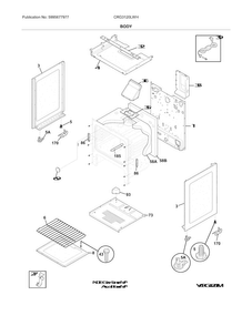 Body Diagram and Parts List for CRG3120LWH  Crosley Range