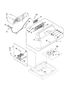 Console And Dispenser Parts Diagram and Parts List for MVWX600XW2  Maytag Washer