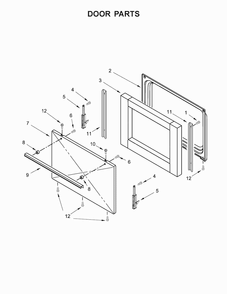 Door Parts Diagram and Parts List for ACR2303MFW0  Amana Range