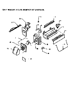 Icemaker Diagram and Parts List for TR21S4L-P1196103WL  Amana Refrigerator