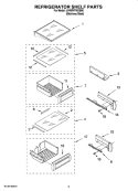 REFRIGERATOR SHELF PARTS Diagram and Parts List for JS48PPFXDB00  Jenn-Air Refrigerator