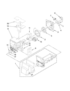 Motor And Ice Container Parts Diagram and Parts List for MFI2665XEW1  Maytag Refrigerator