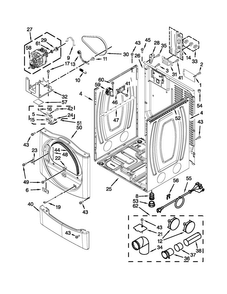 Cabinet Parts Diagram and Parts List for MDE25PDAZW1  Maytag Dryer