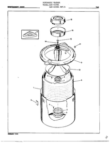 Automatic Washer-tub Diagram and Parts List for 6539A REV A Norge Washer