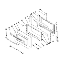 Door Parts Diagram and Parts List for AGR4433XDW0  Amana Range