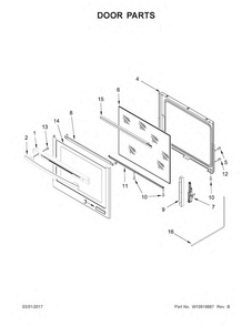 Door Parts Diagram and Parts List for JIS1450DS1  Jenn-Air Range