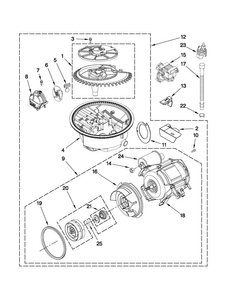 Pump And Motor Parts Diagram and Parts List for MDB6709AWQ2  Maytag Dishwasher