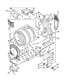 Bulkhead Parts Diagram and Parts List for MGD9000YG0  Maytag Dryer