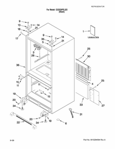 Cabinet Parts Diagram and Parts List for G32026PELB3  Maytag Refrigerator