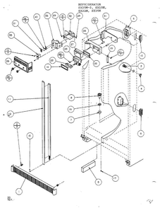 Freezer Controls And Cabinet Parts Diagram and Parts List for SX22M  Amana Refrigerator