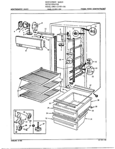 Fresh Food Compartment Diagram and Parts List for 22484-OA  Admiral Refrigerator