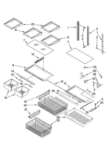 Shelf Parts Diagram and Parts List for ABB1927VEB1  Amana Refrigerator