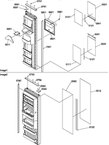 Refrigerator/freezer Door Trim And Panels Diagram and Parts List for SBDE20TPE-P1190905WE  Amana Refrigerator