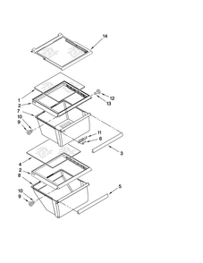Refrigerator Shelf Parts Diagram and Parts List for CS25CFXTQ02  Crosley Refrigerator