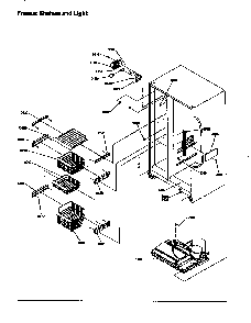 Freezer Shelves And Light Diagram and Parts List for SBD20S4E-P1190004WE  Amana Refrigerator