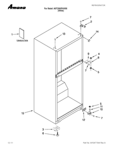 Cabinet Parts Diagram and Parts List for A8TCNWFAW00  Amana Refrigerator