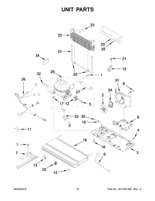 Unit Parts Diagram and Parts List for JFC2089BEP03  Maytag Refrigerator