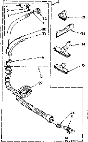 Attachment Parts Diagram and Parts List for 11621963  Kenmore Canister Vacuum
