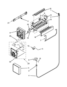 Icemaker Parts Diagram and Parts List for M1TXEGMYB01  Maytag Refrigerator