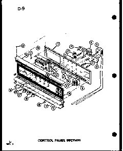 Control Panel Section Diagram and Parts List for AO-27DB-P85547-4S  Amana Wall Oven