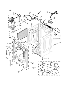 Cabinet Parts Diagram and Parts List for MGD4100DW0  Maytag Dryer