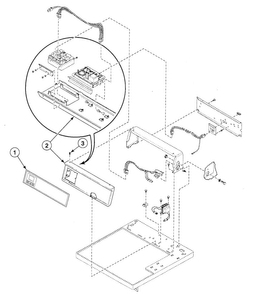 Control Panel Diagram and Parts List for SDGA09LJ  Speed Queen Dryer