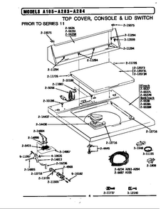 Top Cover, Console & Lid Switch Diagram and Parts List for BA283  Maytag Washer