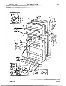 Doors Assembly Diagram and Parts List for 19494B  Admiral Refrigerator