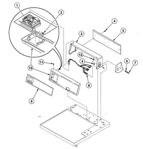 Control Panel Diagram and Parts List for SDG709QF  Speed Queen Dryer