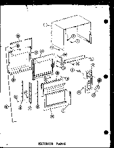Exterior Parts Diagram and Parts List for ML-3 P73720-2M Amana Microwave