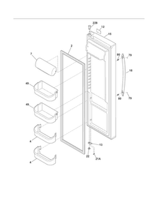 Refrigerator Door Diagram and Parts List for CRSH267LB5  Crosley Refrigerator