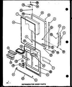 Refrigerator Door Parts Diagram and Parts List for IC3H-P7621305W-BM  Amana Refrigerator