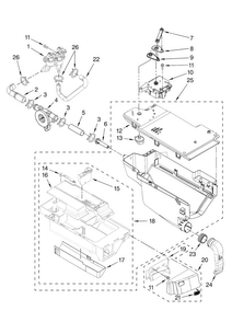 Dispenser Parts Diagram and Parts List for MHWE900VW00  Maytag Washer