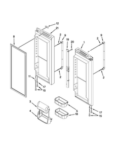 Refrigerator Door Parts Diagram and Parts List for JFC2290VEM6  Jenn-Air Refrigerator