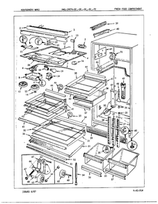 Fresh Food Compartment Diagram and Parts List for 19874C  Admiral Refrigerator