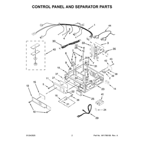 Control Panel And Separator Parts Diagram and Parts List for MLE27PDFGW0  Maytag Dryer