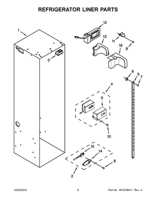 Refrigerator Liner Parts Diagram and Parts List for JS48NXFXDW10  Maytag Refrigerator
