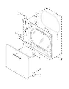 Door Parts Diagram and Parts List for MGDB835DW2  Maytag Dryer