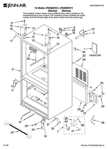 Cabinet Parts Diagram and Parts List for JFD2589KEP12  Jenn-Air Refrigerator