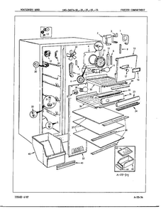 Freezer Compartment Diagram and Parts List for 24874A  Admiral Refrigerator