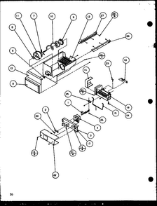 Ice Bucket And Ice Maker Diagram and Parts List for SBD20K-P1117701W  Amana Refrigerator
